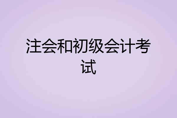 注会和初级会计考试