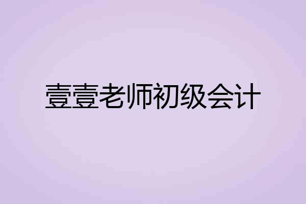 壹壹老师初级会计