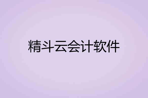 精斗云会计软件