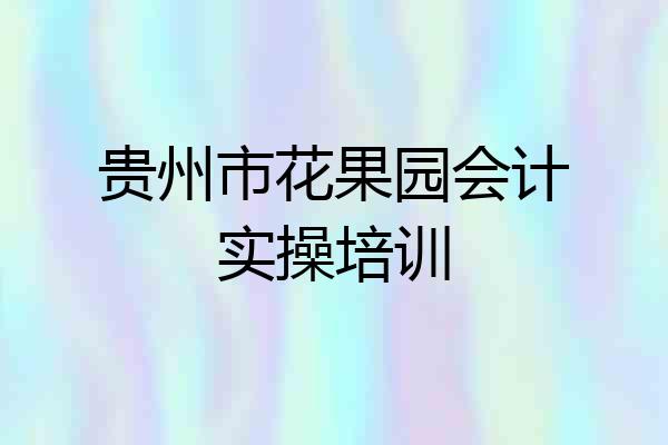 贵州市花果园会计实操培训