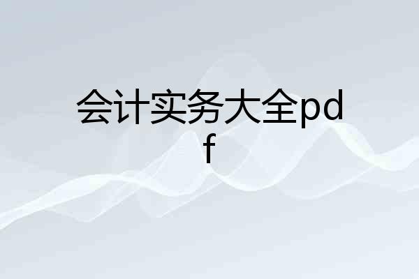 会计实务大全pdf