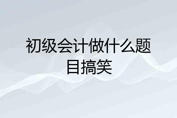 初级会计做什么题目搞笑
