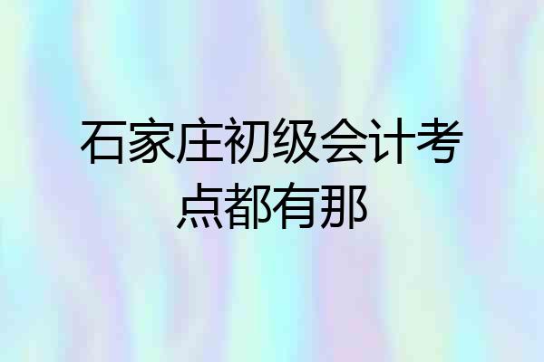 石家庄初级会计考点都有那