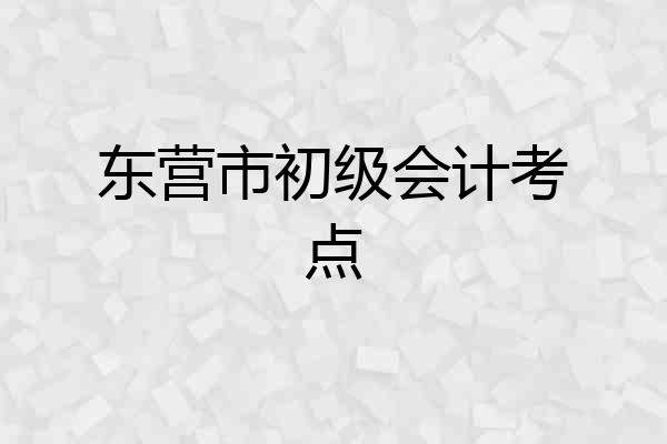 东营市初级会计考点
