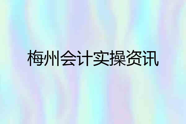 梅州会计实操资讯