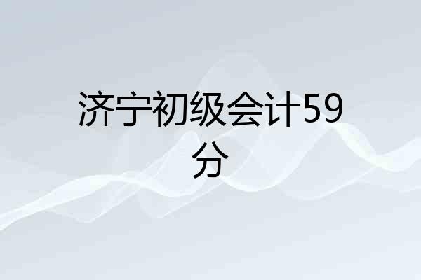 济宁初级会计59分