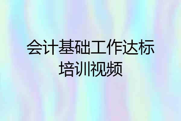 会计基础工作达标培训视频