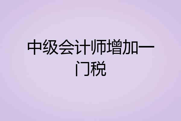 中级会计师增加一门税