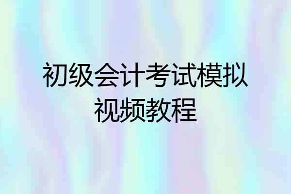 初级会计考试模拟视频教程