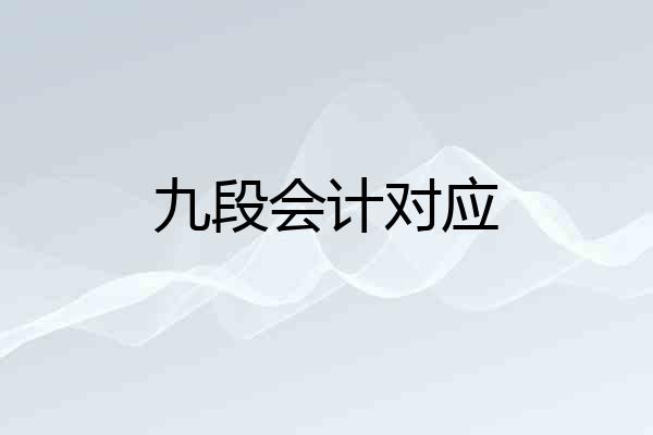 九段会计对应