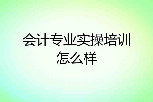 会计专业实操培训怎么样