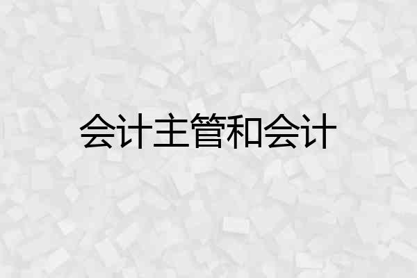 会计主管和会计