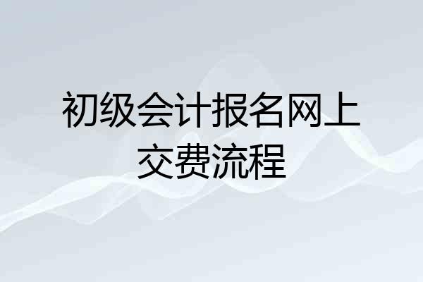 初级会计报名网上交费流程