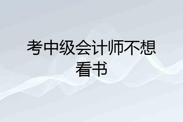 考中级会计师不想看书