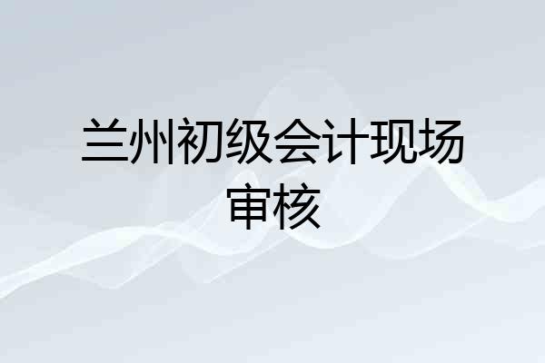 兰州初级会计现场审核