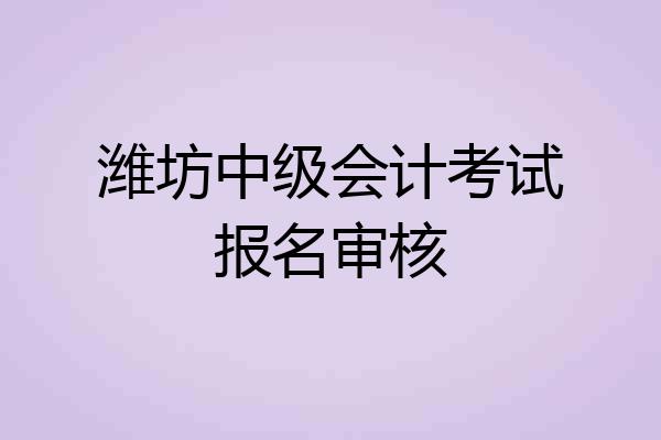 潍坊中级会计考试报名审核