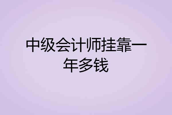 中级会计师挂靠一年多钱