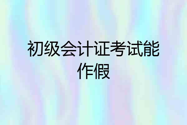 初级会计证考试能作假