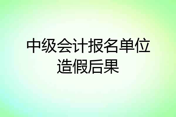 中级会计报名单位造假后果