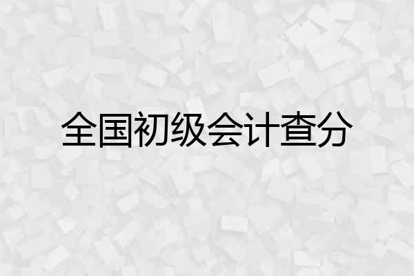 全国初级会计查分