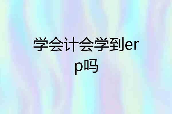 学会计会学到erp吗