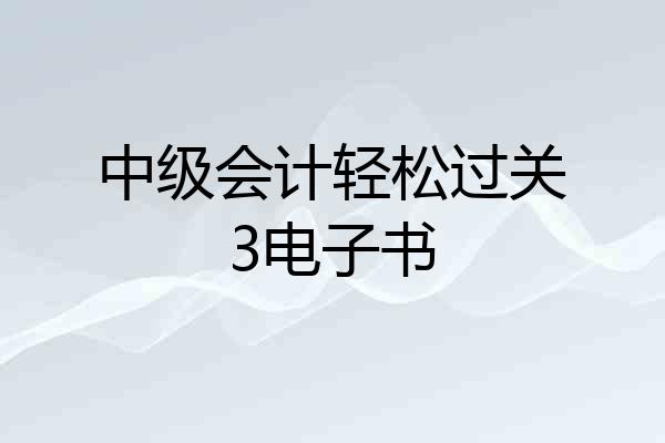 中级会计轻松过关3电子书