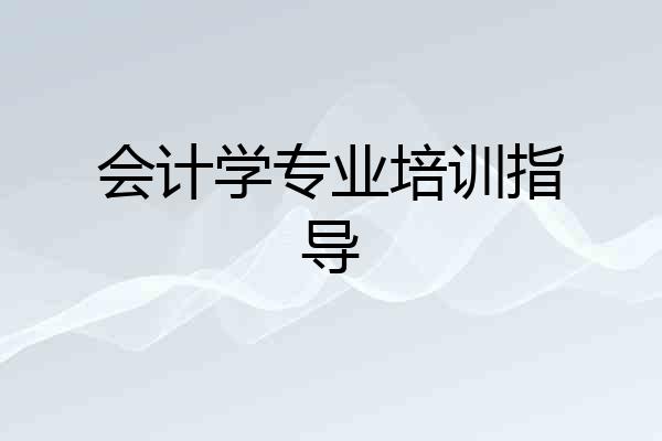 会计学专业培训指导