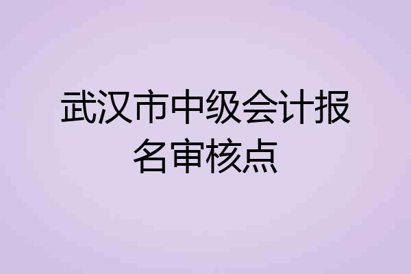 武汉市中级会计报名审核点