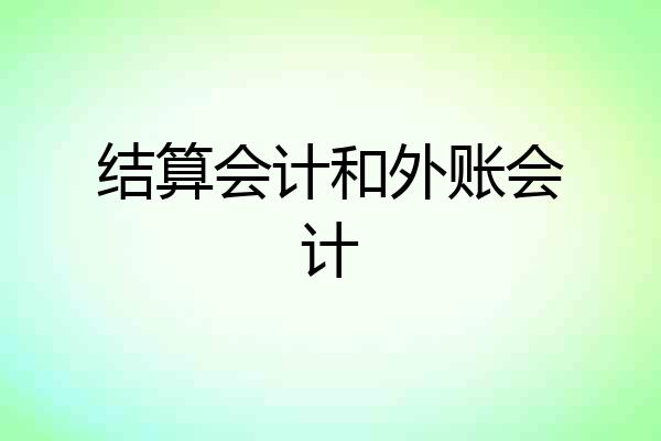 结算会计和外账会计