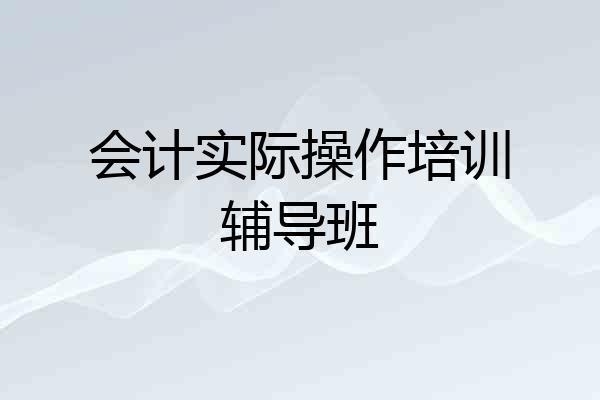 会计实际操作培训辅导班