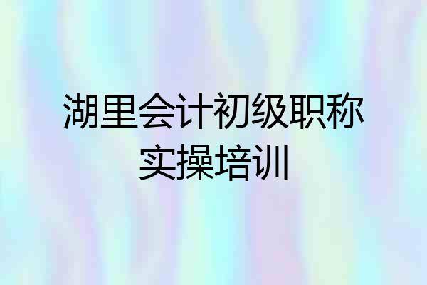 湖里会计初级职称实操培训