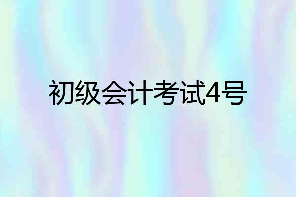 初级会计考试4号