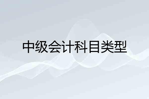 中级会计科目类型