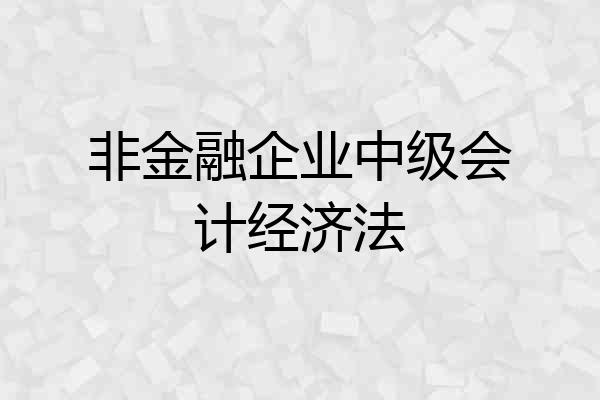 非金融企业中级会计经济法
