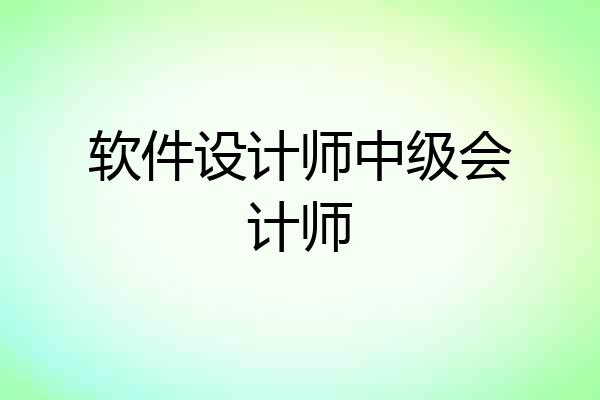 软件设计师中级会计师