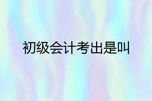 初级会计考出是叫