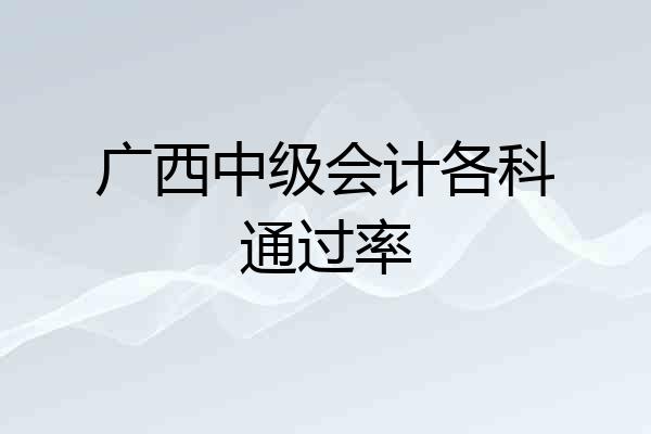 广西中级会计各科通过率