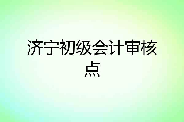 济宁初级会计审核点