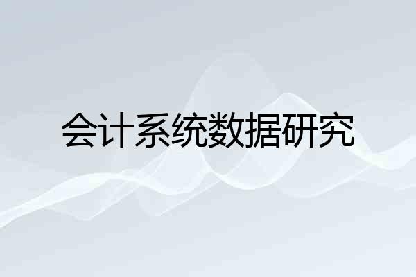 会计系统数据研究