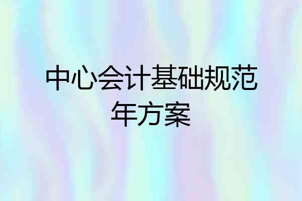 中心会计基础规范年方案