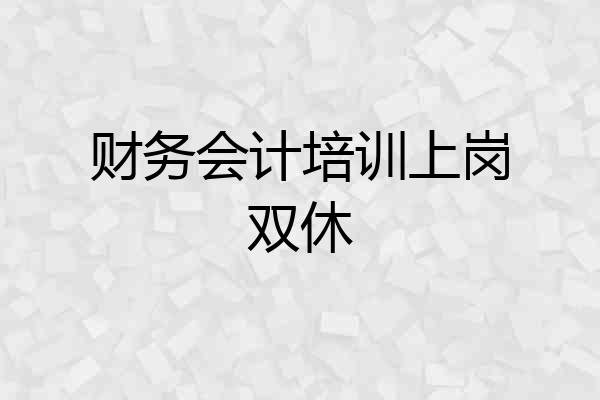 财务会计培训上岗双休