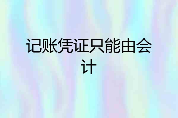 记账凭证只能由会计