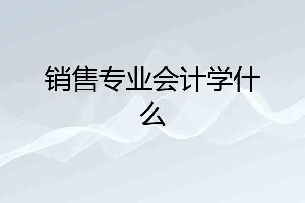 销售专业会计学什么