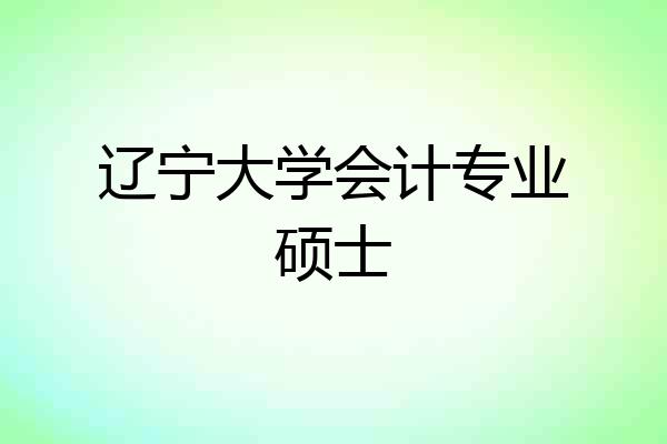 辽宁大学会计专业硕士