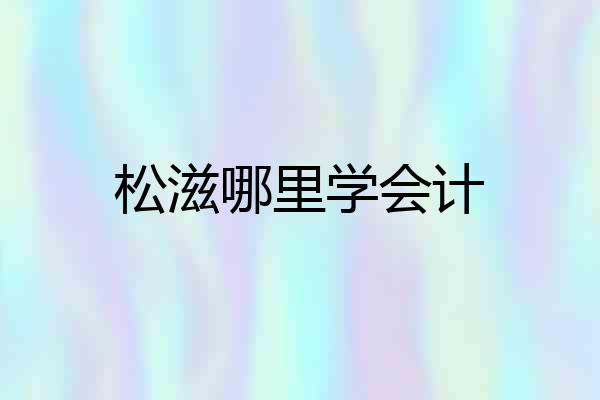 松滋哪里学会计