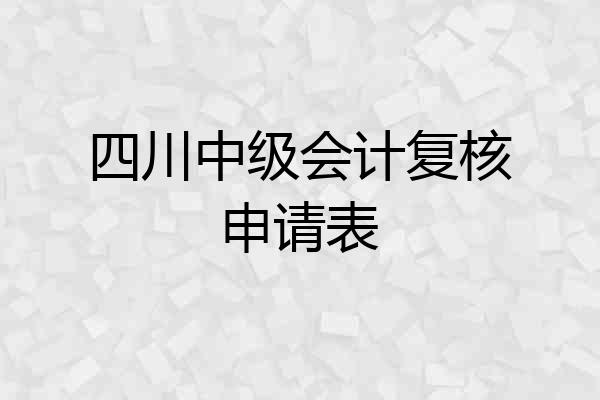 四川中级会计复核申请表