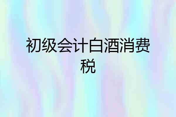 初级会计白酒消费税