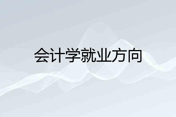 会计学就业方向