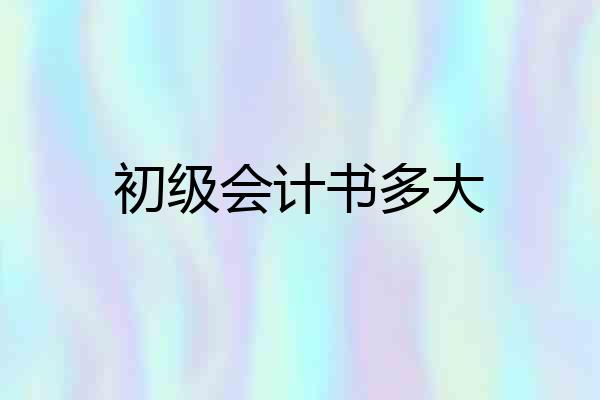 初级会计书多大