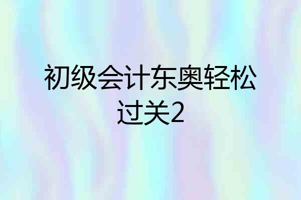 初级会计东奥轻松过关2